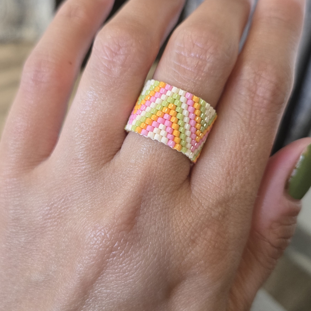 Colorful Beaded Ring - Picture 2 of 3